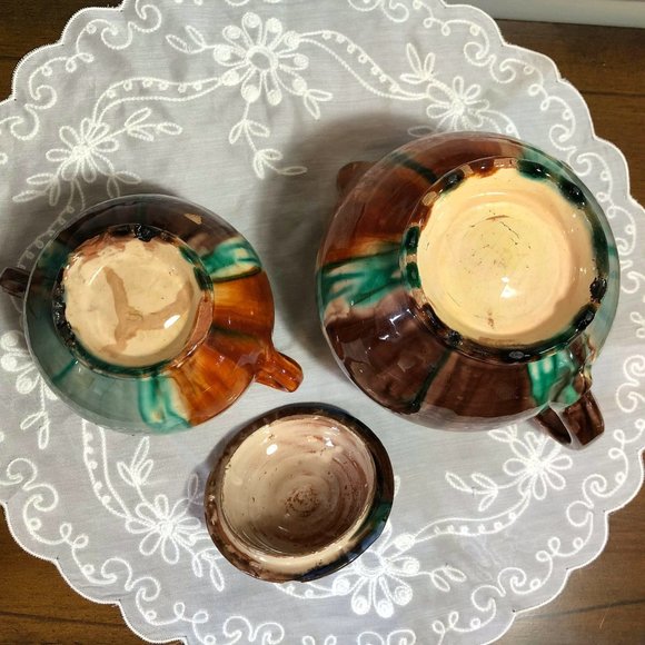 Mexican pottery - matching creamer and sugar bowl - Picture 8 of 10